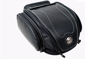 Universal BanditRiders™ Retro Tail Bag with Waterproof Cover, Leather/Durable Fiber