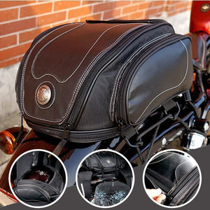 Universal BanditRiders™ Retro Tail Bag with Waterproof Cover, Leather/Durable Fiber
